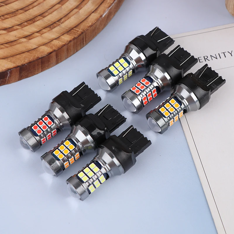 

【F】1Pc T20 LED 7440 7443 Led WY21W W21W Led Bulbs Car LED Bulbs Signal Lamp T20 27SMD 3030 Backup Brake Reverse Parking Lamp