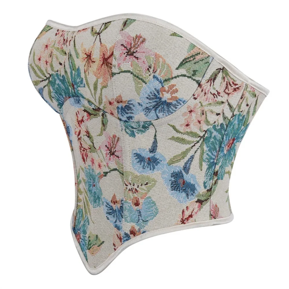 french-retro-jacquard-womenis-tight-fitting-fishbone-corset-with-a-lace-up-small-v-neck-and-a-gathering-court-shaping-garmen