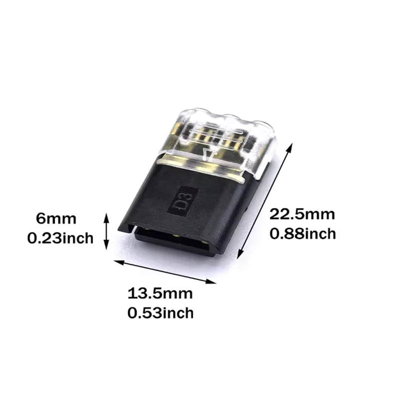 10/30/50pcs wire connect terminal connector, 3-pin Bidirectional Plug-in Cable Buckle Connector DC Lock Cover Suitable LED image 3