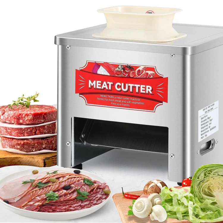 Commercial Meat Cutter Machine, 2.5mm Blade, Save Time, Easy to Clean, Slices Strips Cubes 3 in 1, 110V US Plug