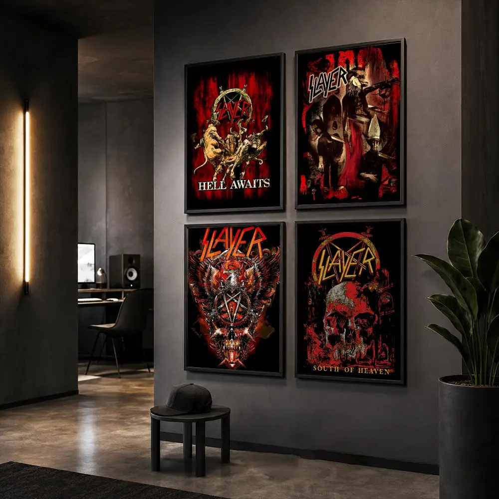 Famous Heavy Metal Rock Band S-Slayer Poster HD Home Wall Stickers House Hallway Living Room Bedroom Bar Office Decor Art Prints