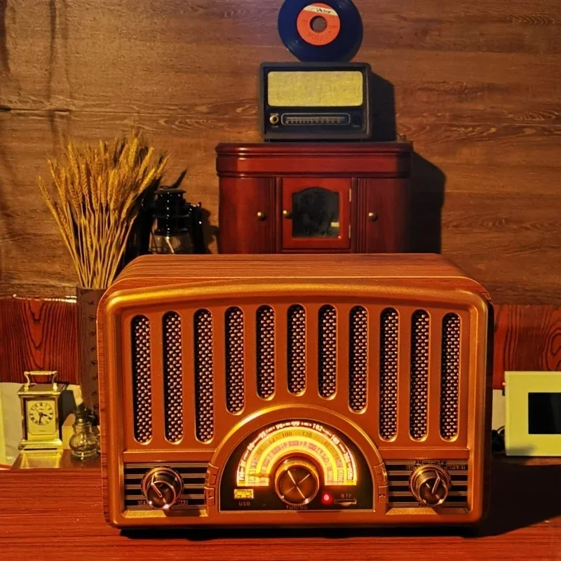 USB قابلة للشحن خمر سمّاعات بلوتوث ريترو باس FM SW AM راديو متعدد الموجات الترانزستور الصوت اللاسلكي #3