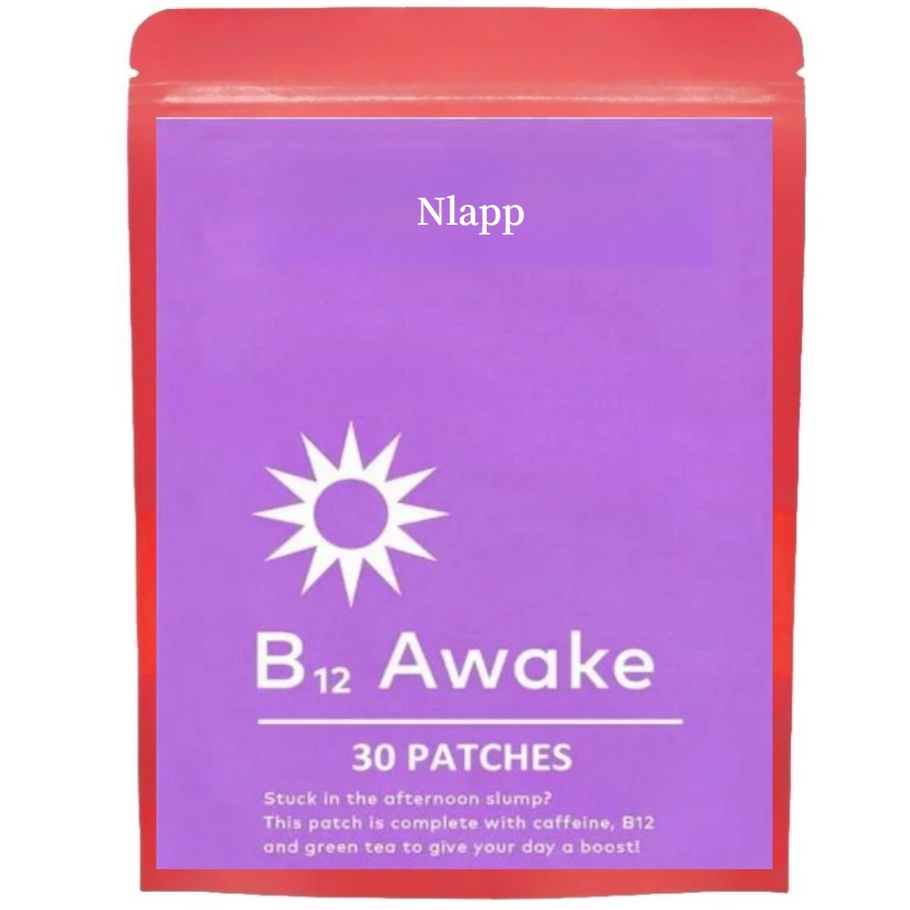 B12 Awake Transdermal Patches with Plant-Based Ingredients, Infused with Caffeine, B12, and Green Tea Extract 30 Patches