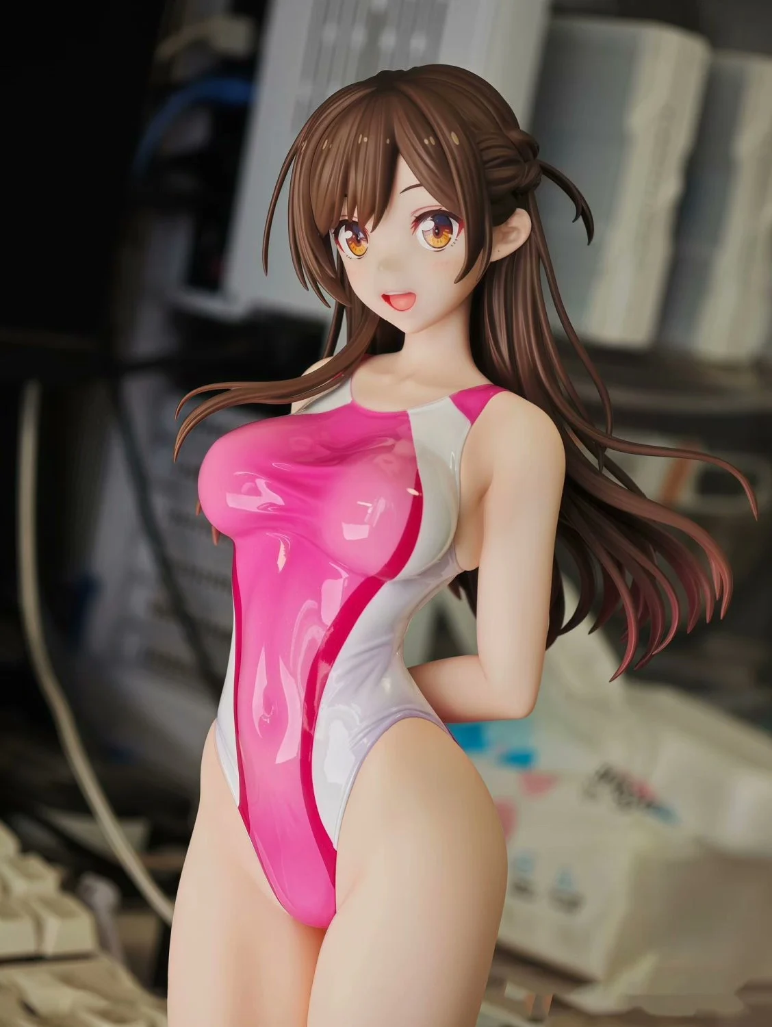 

Stock Girlfriend Please Borrow Me Anime Figure Doll Mizuhara Chizuru Competitive Swimsuit Stance Decoration Collectibles Gifts