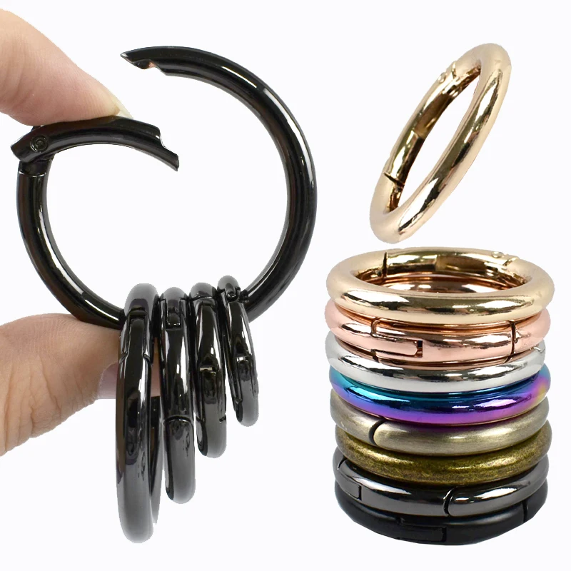 

8Pcs 10-50mm Metal Buckles O Ring Spring Clasp Keychain Openable Round Loops Carabiner Clips Backpack Snap Hook Bag Accessories