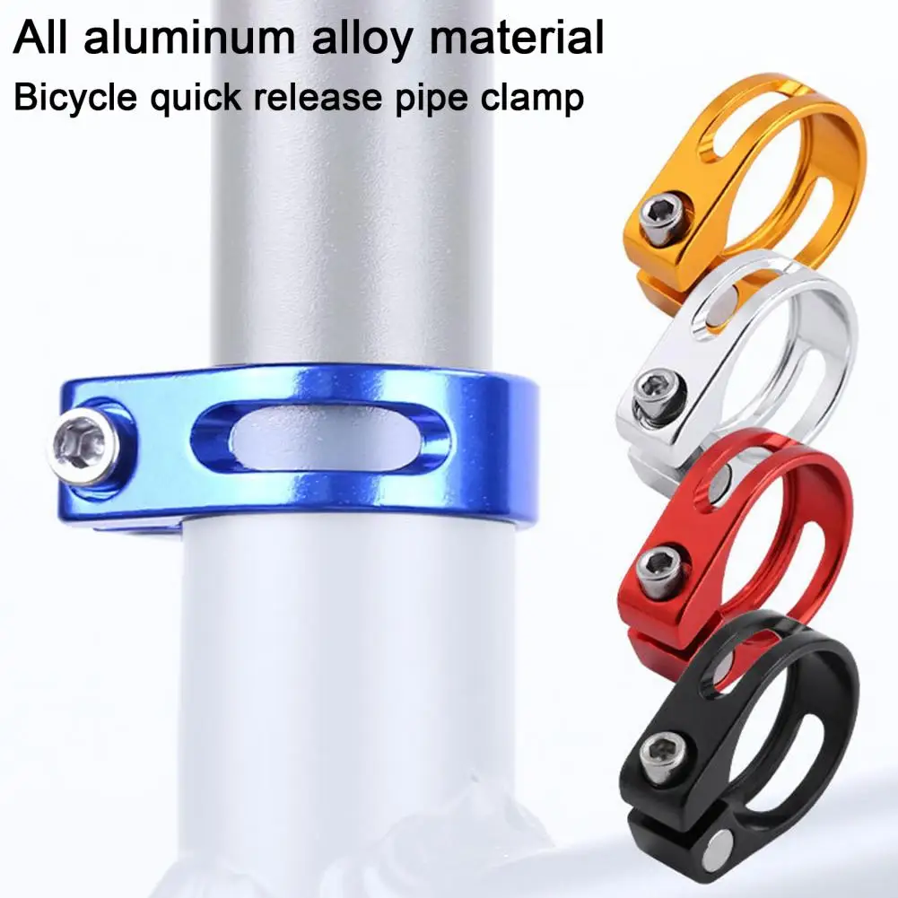 Bicycle Seat Tube Clamp Universal Quick Release Bike Seat Post Clamp with Anodized Surface Adjustable Bicycle Clamp for Easy