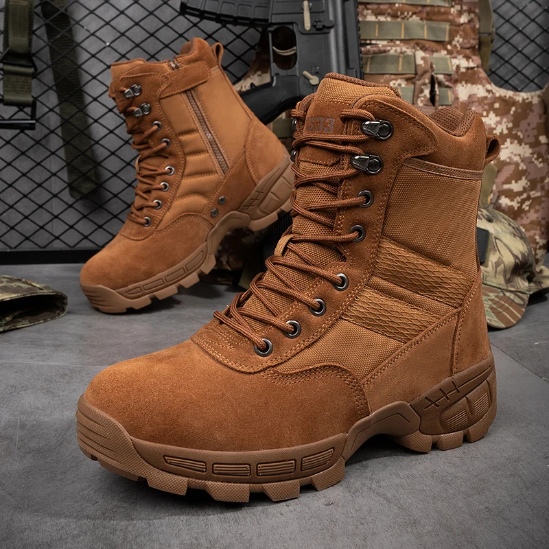 Men's Tactical Boots Outdoor Special Force Desert Ankle Boot Waterproof Casual Work Safety Climbing Man Hiking Shoes