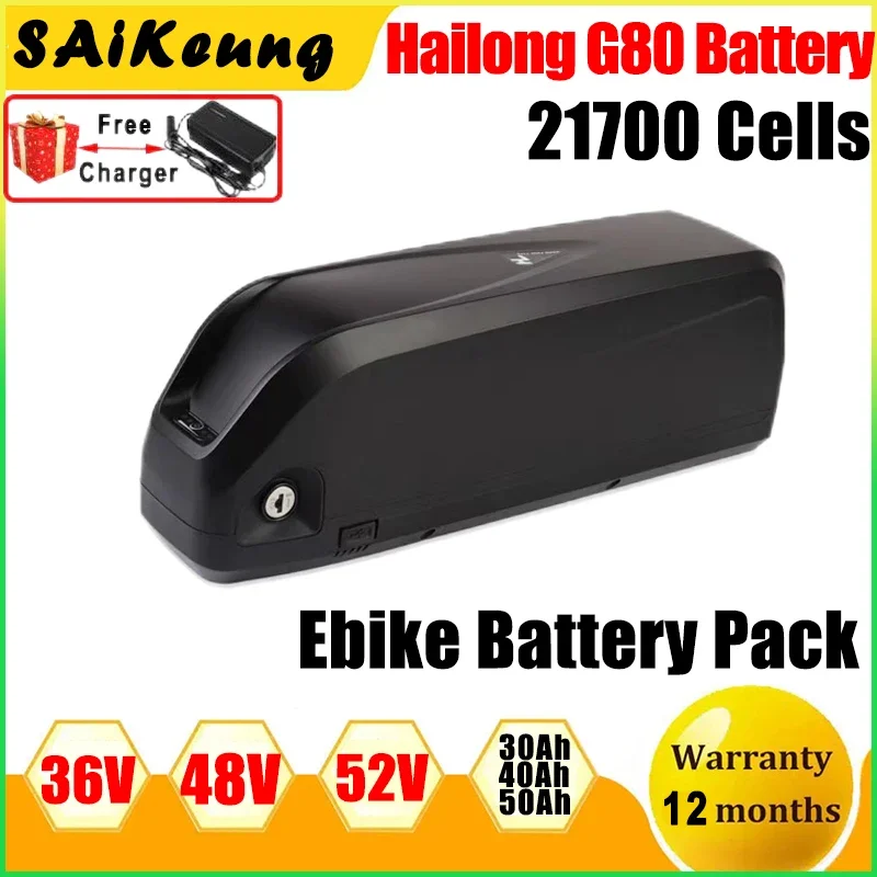 

48V Bafang 1500W Bateria Bicicleta Eléctrica 36V Hailong DownTube 52V 2000W Ebike Battery 20ah 30Ah 40Ah 50Ah 21700 Lithium Pack