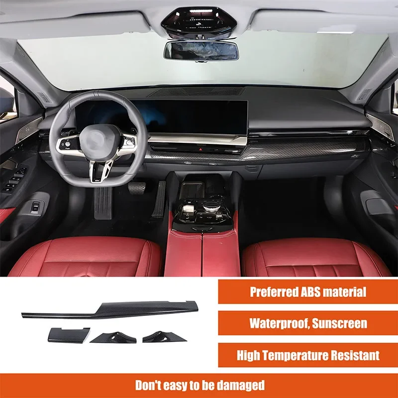 

ABS Carbon Fiber For BMW 5 Series i5 G60 530 G68 530Li 2024+ Car central control decorative panel cover sticker auto accessories