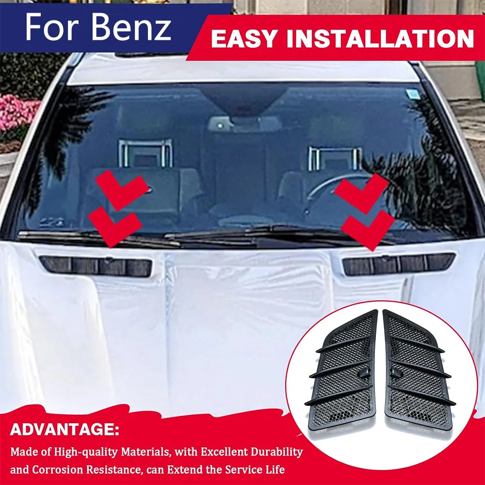Rejillas De Ventilación Del Capó (par) Para Mercedes ML / GL W164 2008-2011 – ABS Negro, Fáciles De Instalar