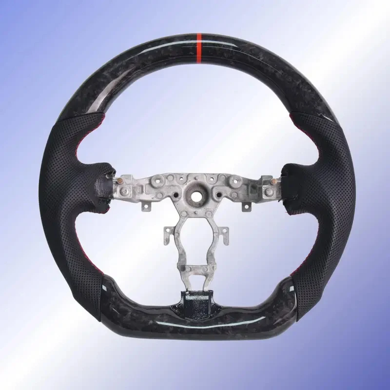ForForged Carbon Fiber Steering Wheel 370z 2008-2020, D-shaped Flat-bottom with NAPPA Perforated Leather