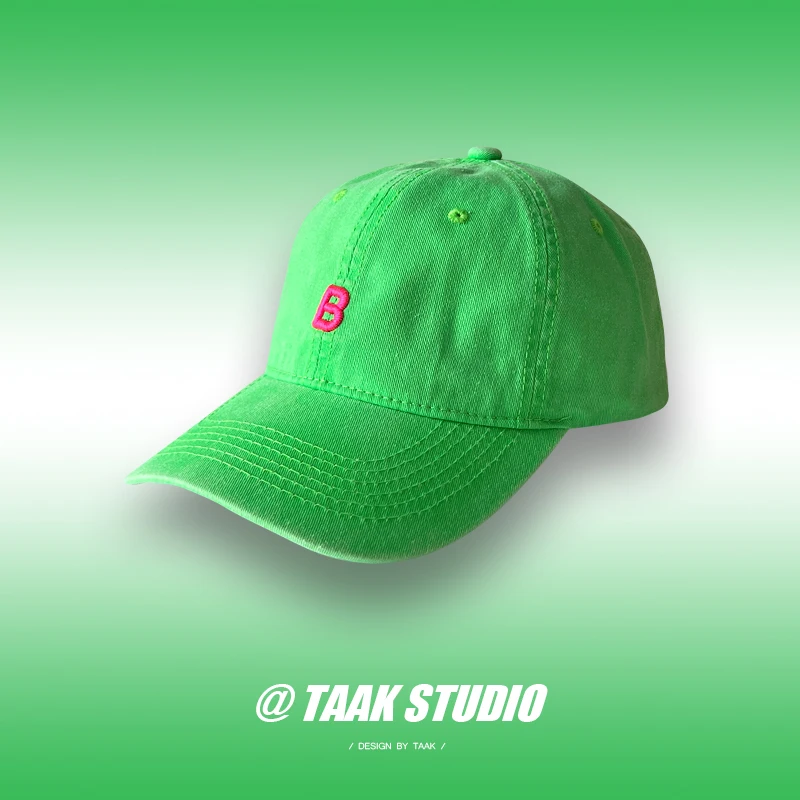 B Letters Hoed Dames Zomer Koreaanse Stijl Ins All-Match Rose Rode Baseballpet Piekpet Mode