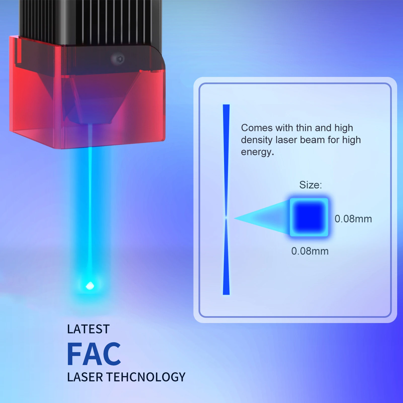 Lebih Panjang RAY5 5W Pengukir Laser Pelindung Mata 400X400Mm Area Ukiran Pelindung Mata Titik Laser Ultrahalus Kompatibel
