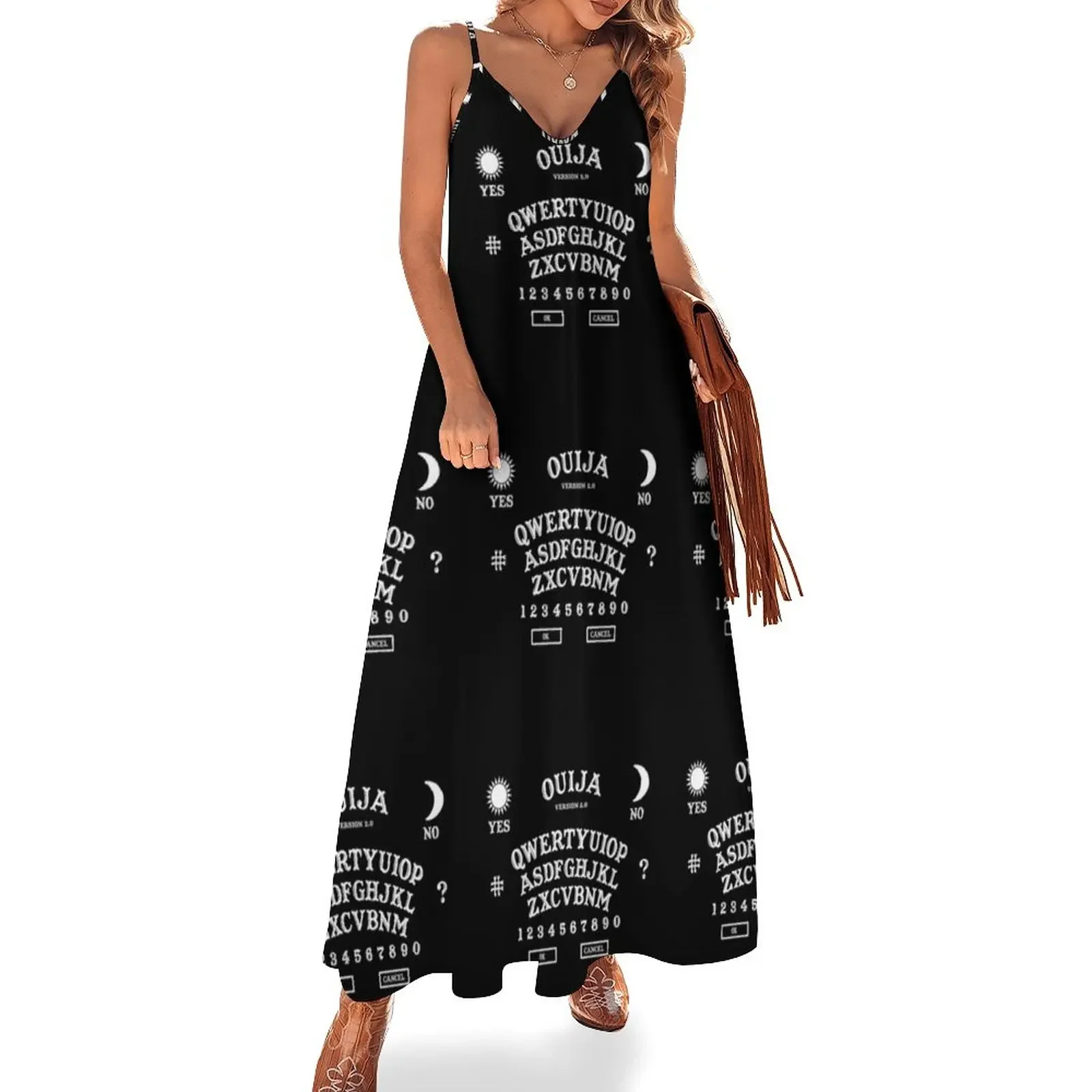 

OUIJA BOARD VERSION 2.0 QWERTY KEYBOARD Sleeveless Dress elegant dress Long dresses luxury woman evening dress