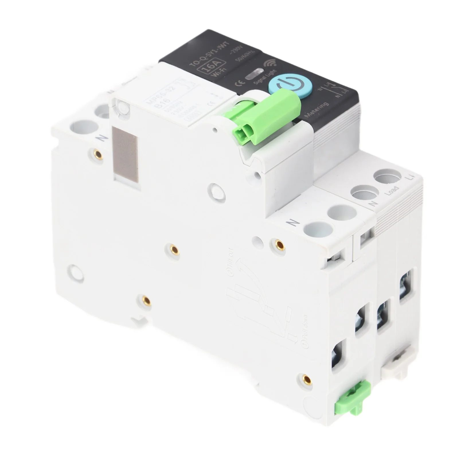 

Умный Wi-Fi автоматический выключатель AC230V 16A 1P+N с измерением, мощность отключения 6кА, дистанционное управление