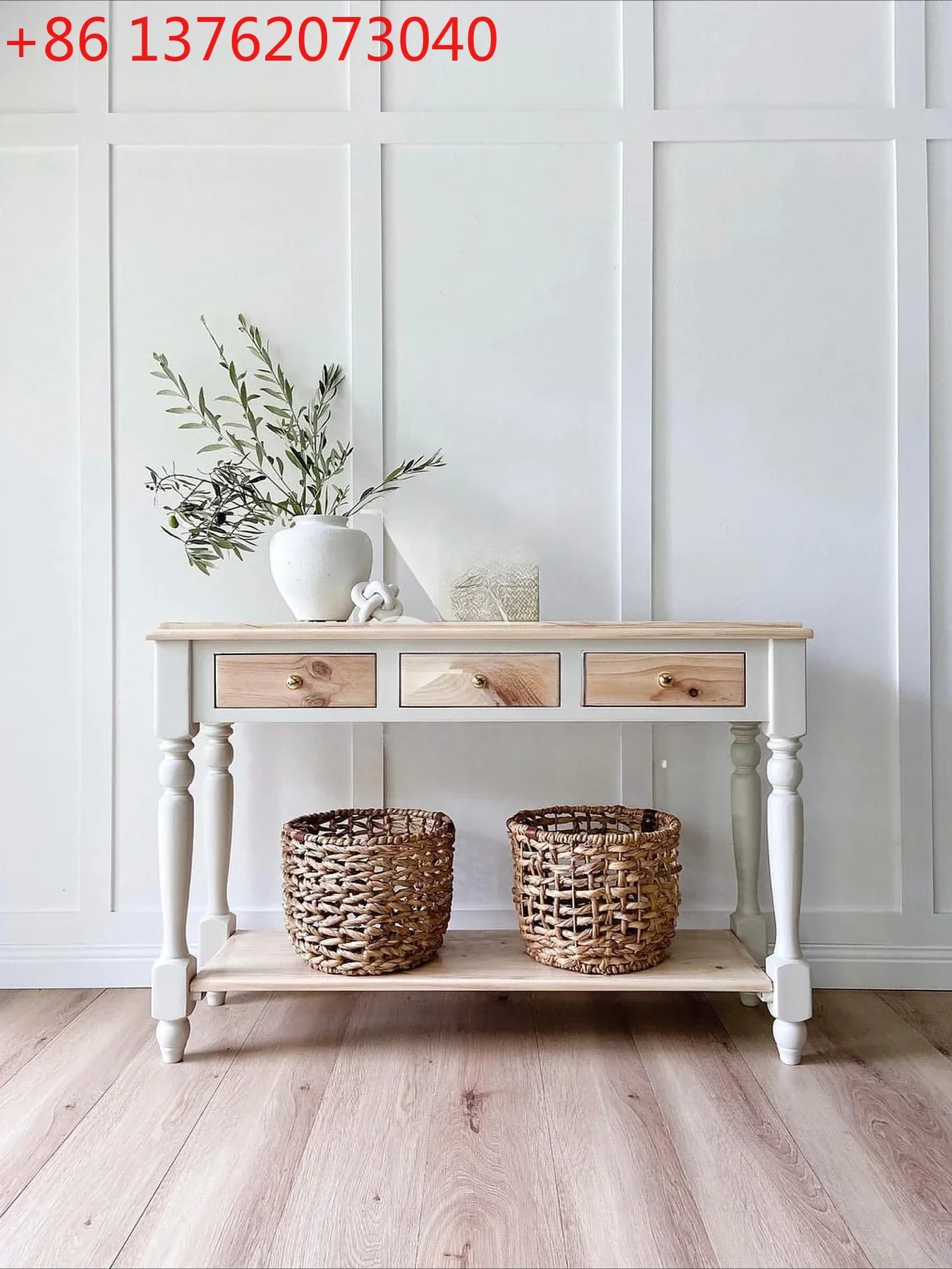 

Retro solid wood entrance table American simple living room against the wall entrance table