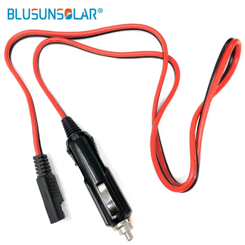 BLUSUNSOLAR SAE Extension Cable Plug 100CM 12V Heavy Duty Car Cigarette Lighter 15A 14 AWG Electric Wires Pure Copper