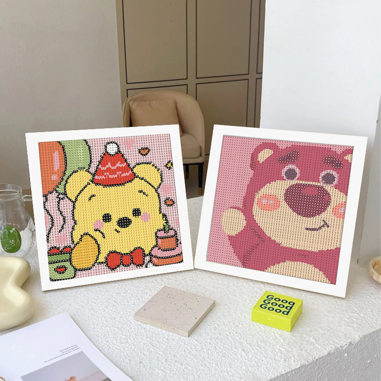 

Disney Cartoon Winnie the Pooh&Strawberry Bear 5D DIY Crystal Diamond Decoration Cross Embroidery Kit Birthday Gift