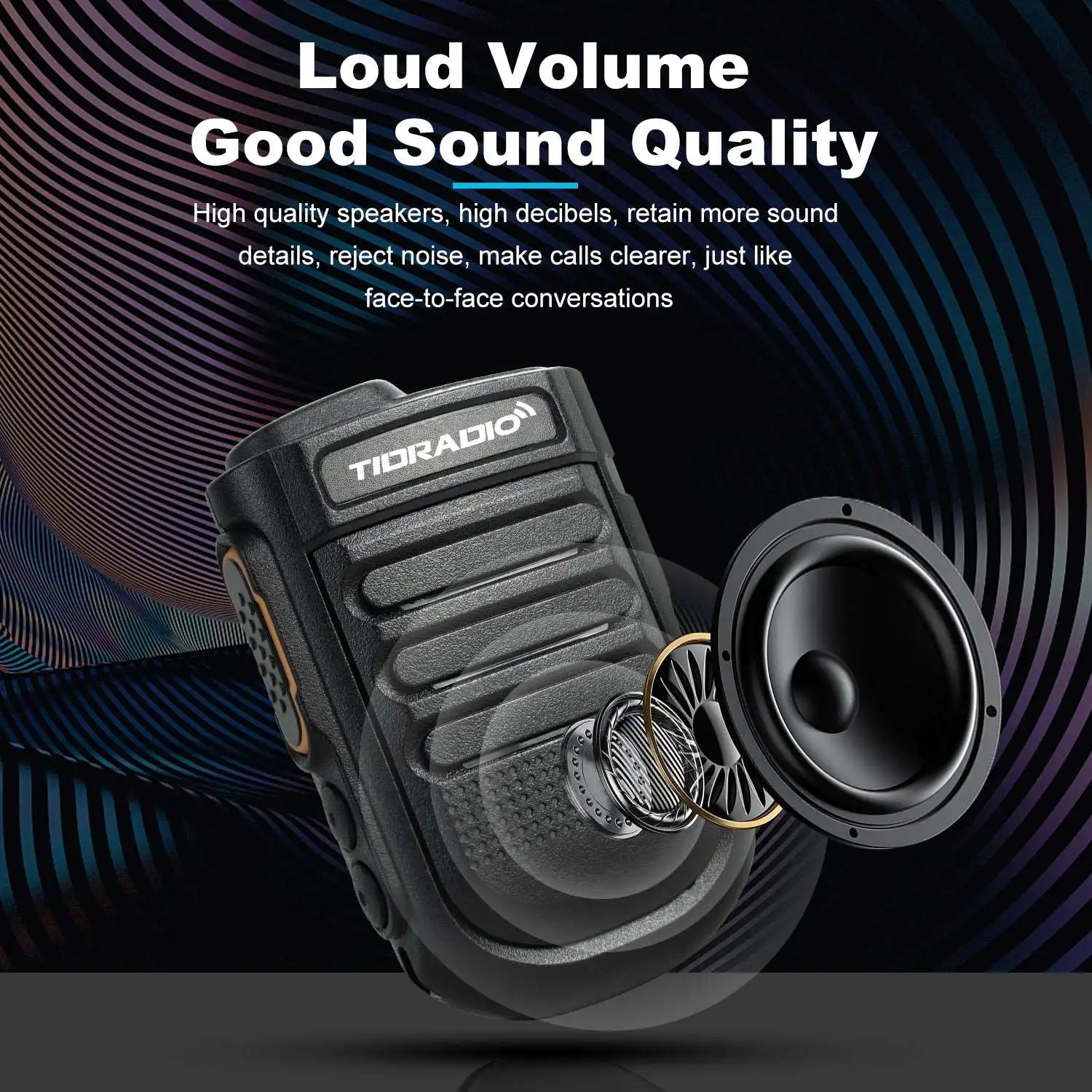 TIDRADIO Haut-parleur portable sans fil avec micro pour radio TD-H3 Plus