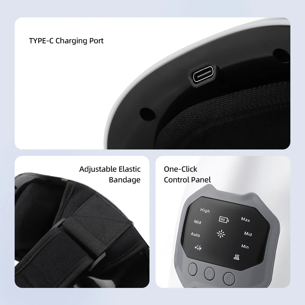 Massaggiatore per ginocchio a luce rossa senza fili con schermo LCD Strumento di massaggio intelligente portatile con riscaldamento e vibrazione regolabili per alleviare il dolore