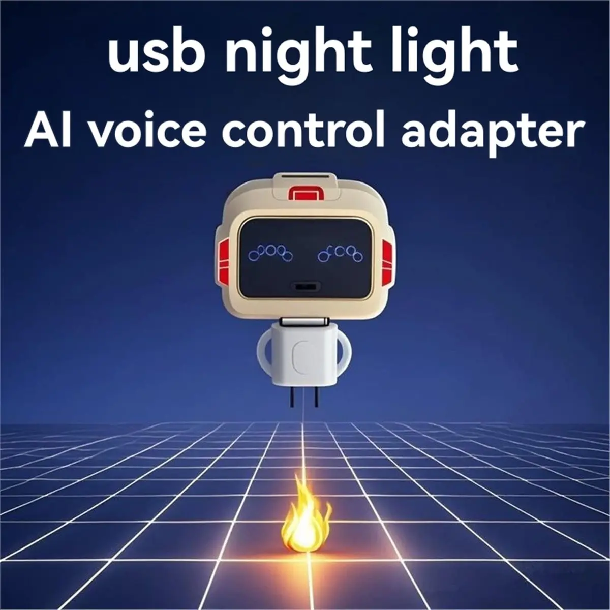 Happy New-  Intelligent USB Voice Converter Socket Lights English Voice Control Socket Expansion Dock Station USB Interface Exte