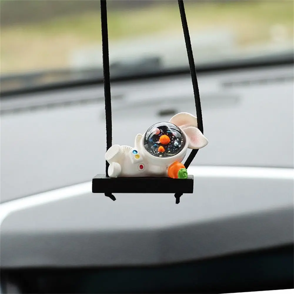 Fashion Swing Astronaut Car Pendant Resin Textured Rearview Mirror Hanging Car Accessories