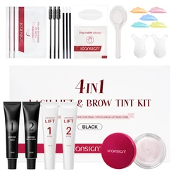 ICONSIGN 4 IN1 Set Lash Lift and Tint Kit Eyelash Lifting Brow Tint Dye Eyes Makeup Tools Patch With Glue Balm