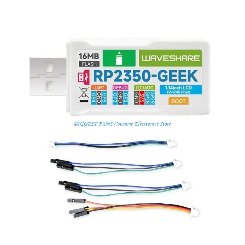 Junta desarrollo F68B RP2350 con pantalla 14 pulgadas y depuración USB para estudiantes y entusiastas
