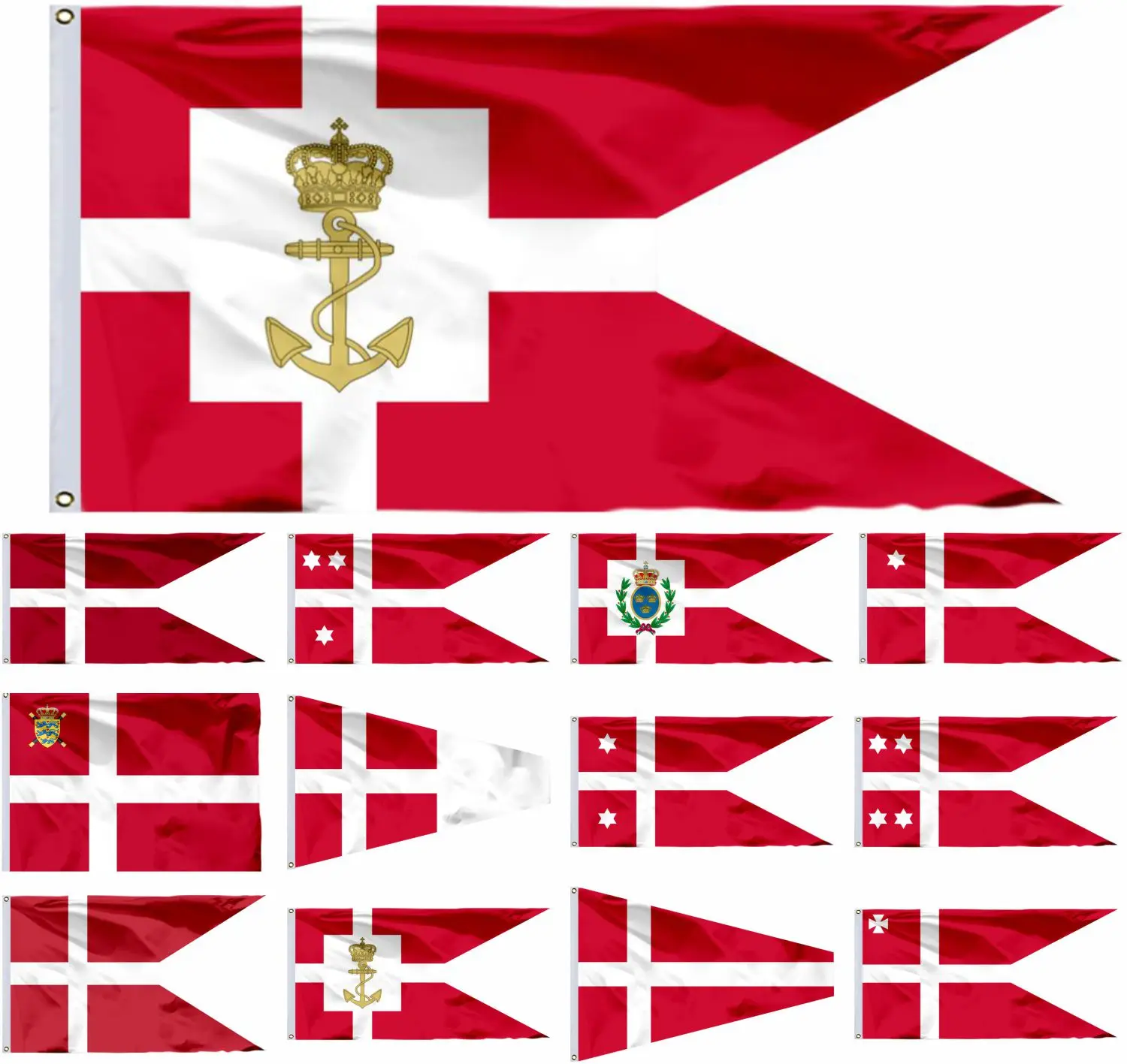 Standard Minister Defense Denmark Flag 3x5ft Defense Staff 90x150cm General Admiral Banner