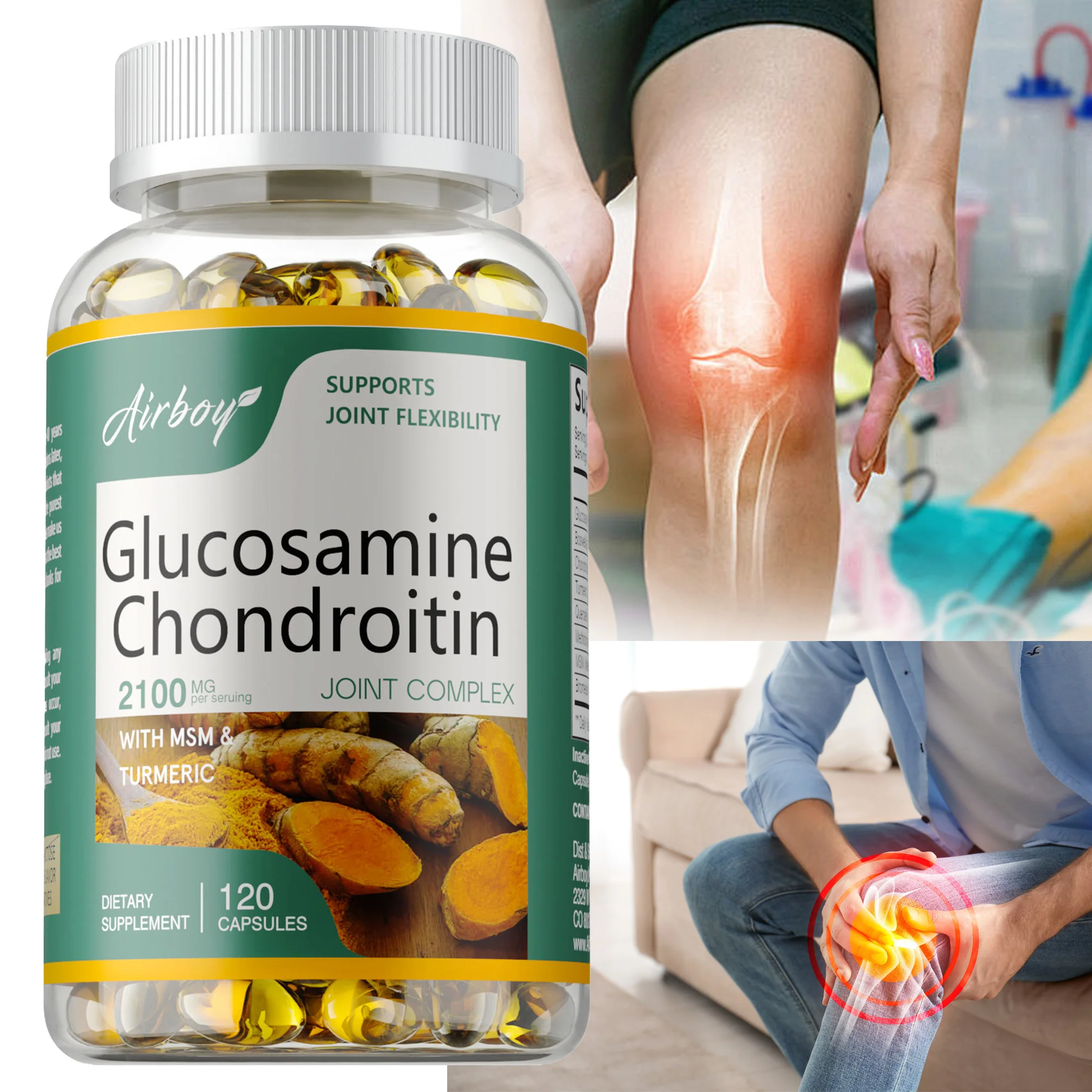 

Glucosamine Chondroitin - Joint Support, Repairs Cartilage,Improves Back,Neck,Knee Joint Health, Improves Mobility & Flexibility
