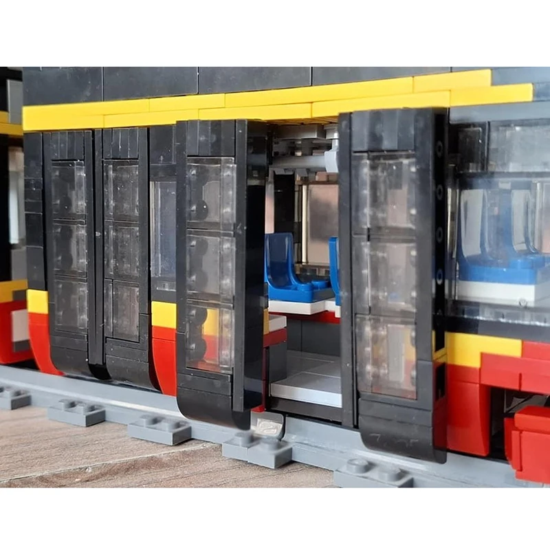 Railway Train Model Moc Building Blocks LF 06 AC Tram-No Motor Model Technology Brick DIY Assembly Construction Toy Set Gifts
