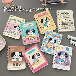 1Pc Japanese Cute Cartoon Puppy Mini Loose-leaf Notebook Student Portable Pocket Journal Binder Book Planner Notepad Kid Gift