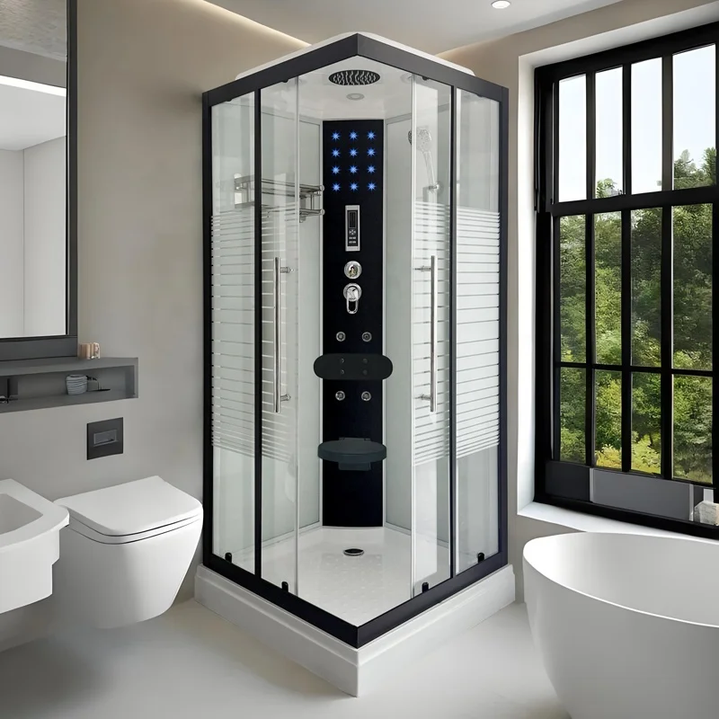 Luxury Square Massage Enclosed Steam Shower Room Sauna and Steam Combos Shower Cabin Steam Sauna Shower Cabin for Bathroom