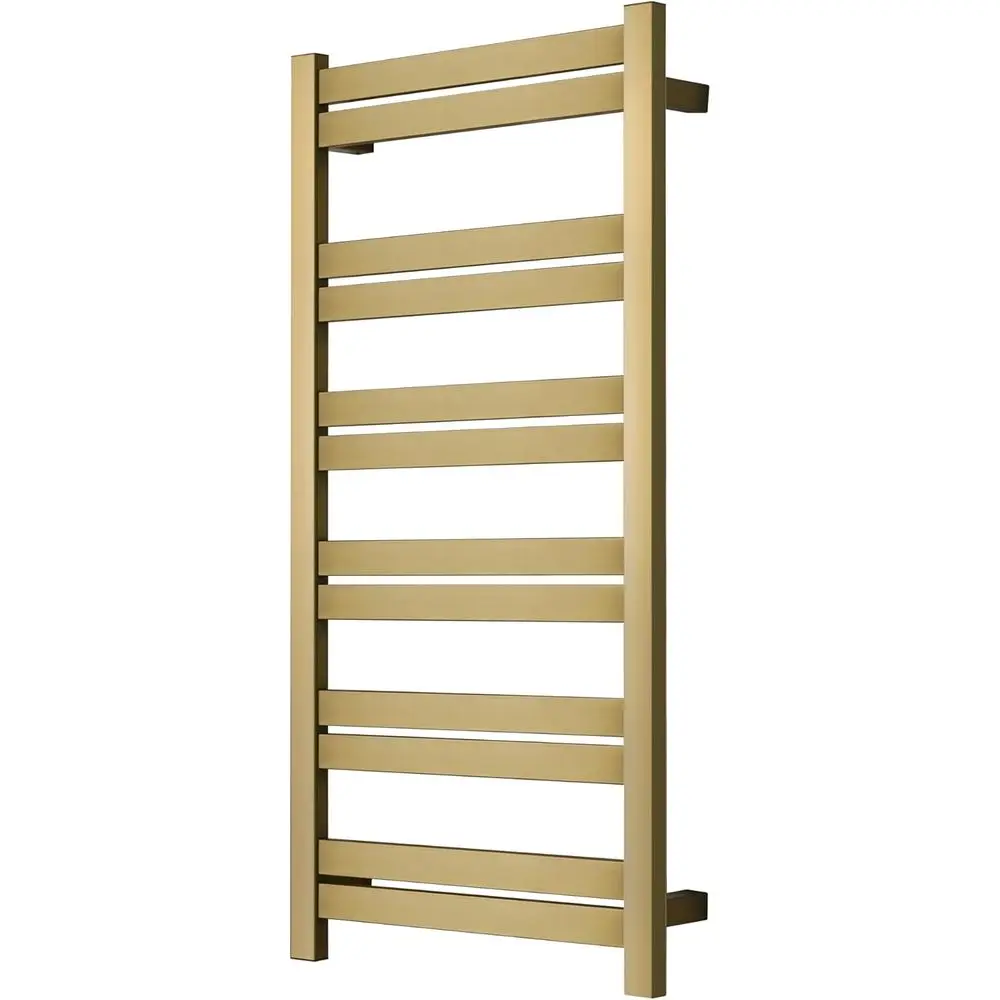 

Electric Towel Warmer - Wall Mounted Bathroom Heated Towel Rack, Plug-in Design & Brushed StainlSteel inish Gold