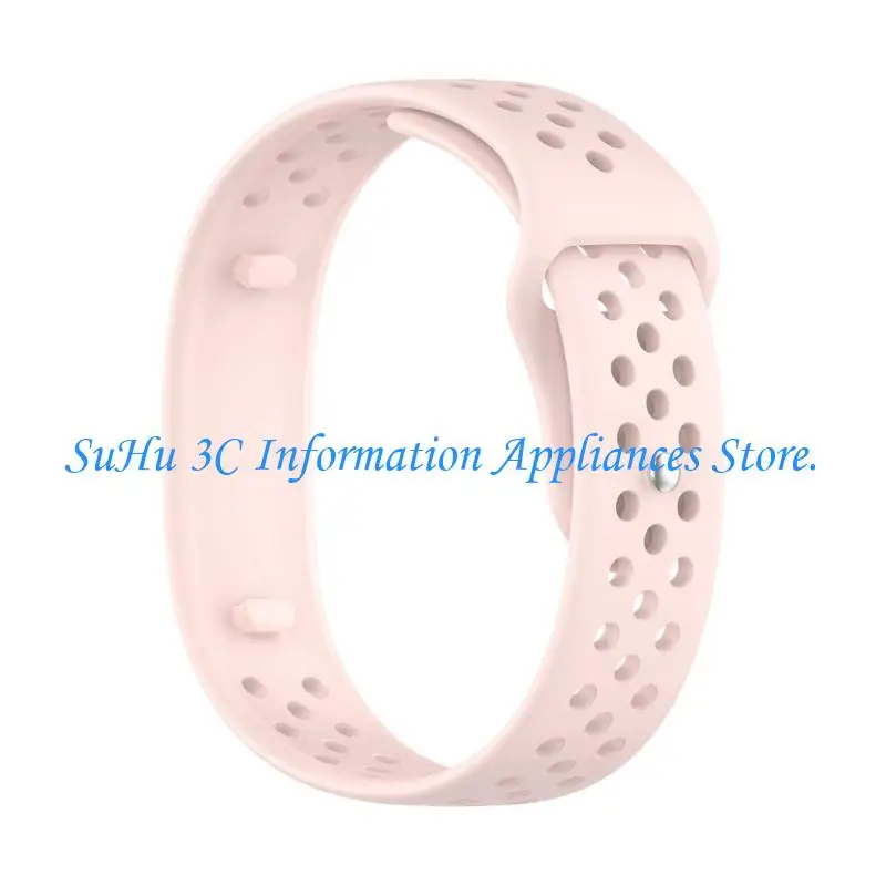  Integrated Replacement Wristband with Soft Silicone Material, Open Perforated Pattern and Multiple Adjustment Holes