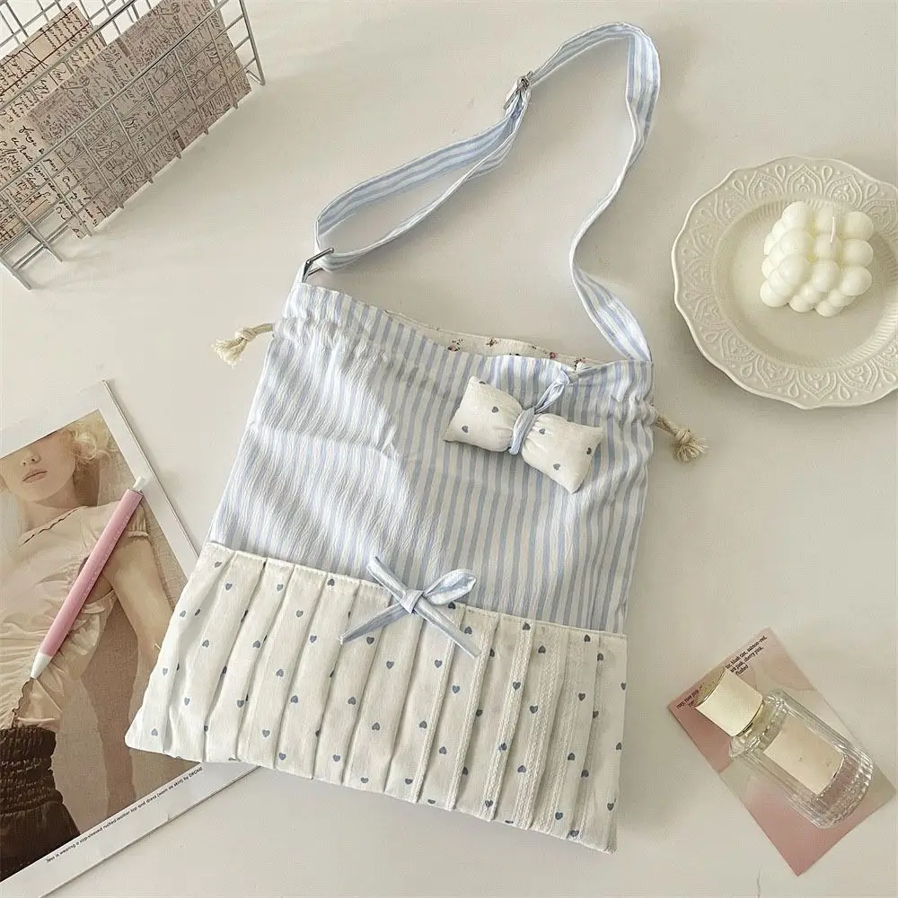 

Модная большая вместительная полосатая сумка на плечо в стиле пэчворк, новый дизайн, милая большая сумка, сумка через плечо с бантом в корейском стиле, уличная одежда