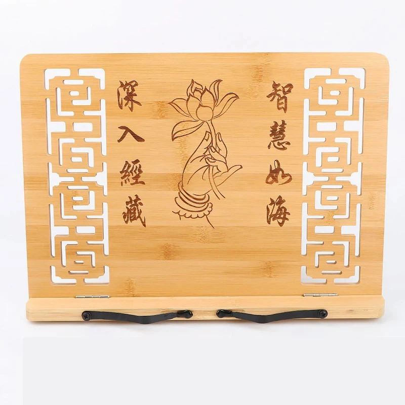 Wooden Book Stand Reading Rack for Sutra Scripture Holder Adjustable Desk Display Holder for Books Art Craft Reading Artifact