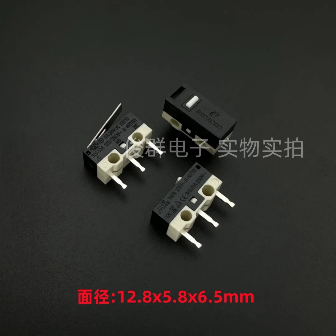 10pcs/KW10 micro switch 3 feet 3A small stroke limit reset touch mouse button