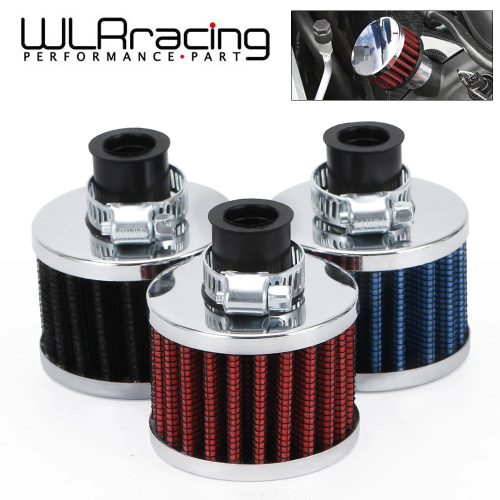 WLR - Universal 12mm Car Air Filter for Motorcycle Cold Air Intake High Flow Crankcase Vent Cover Mini Breather Filters AIT12