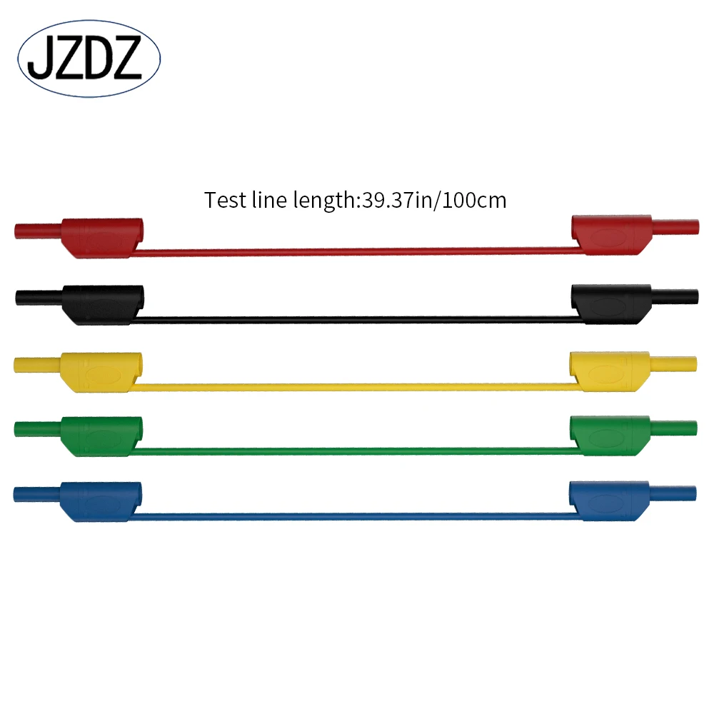 JZDZ 5pcs Multimeter Test Leads 4mm Banana Plug Stackable Fully Insulated Cable Line Jump wire Electrical Test Tools 70016