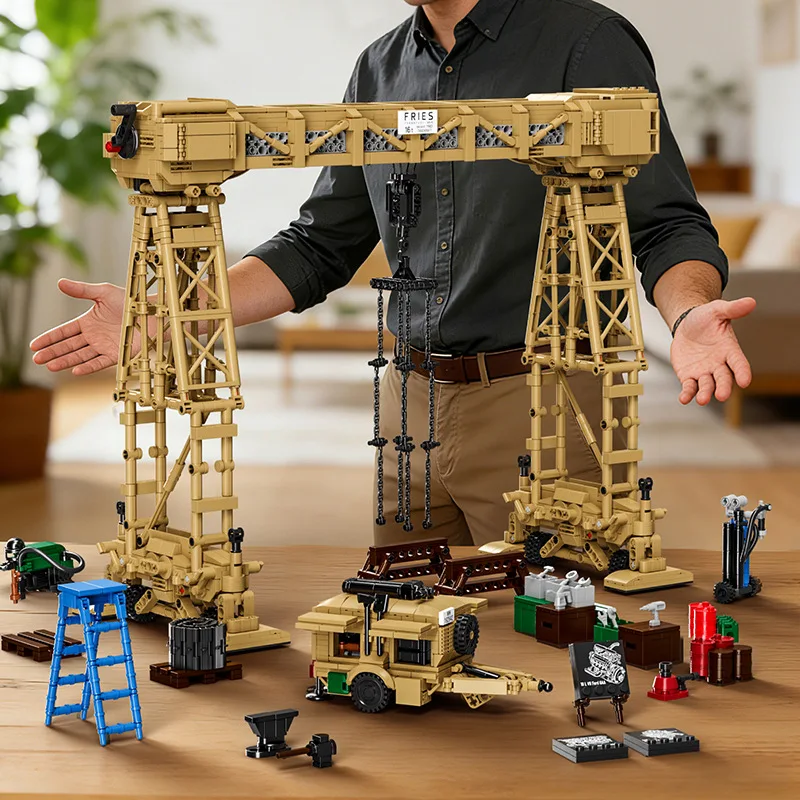12GO 97037 Lishifu Telescopic Arm Gantry Crane High Difficulty Display Building Blocks Toy Gift for Boys