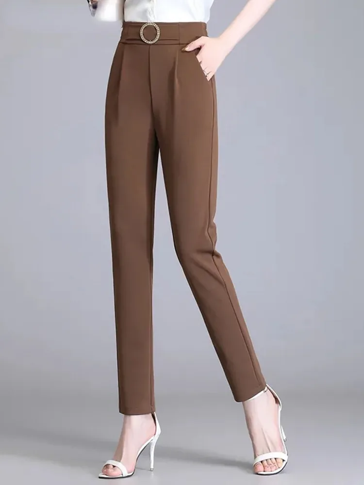 

Formal Straight Pencil Pantalone Casual Office Harem Pants High Waist New Korean Elegant Fashion Oversize 4xl Trousers Women