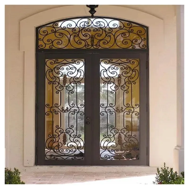 Custom Wrought Iron Door for Garden Courtyard Entrance