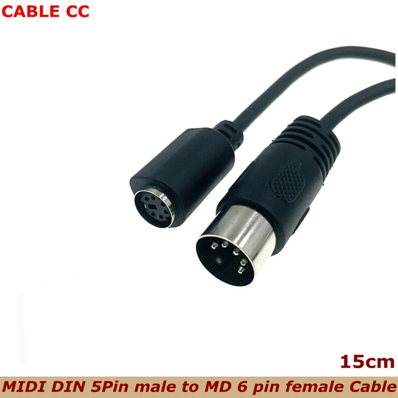 0.15m / 5.9in DIN 5 Pin Male to Mini DIN 6 Pin Female Keyboard Mouse Adapter Converter Connection for PS2 Keyboard Interface