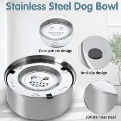 1L/3L Stainless Steel Dog Floating Bowl, No Spill Anti-Splash Dog Water Dispenser, Non-Slip Dog Cat Pet Water Feeder Bowl