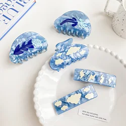 Clip artiglio per capelli in acetato di moda per donna ragazza Chic Cloud Sun Flower Design Barrettes accessori per capelli Crab Hairpin Headwear