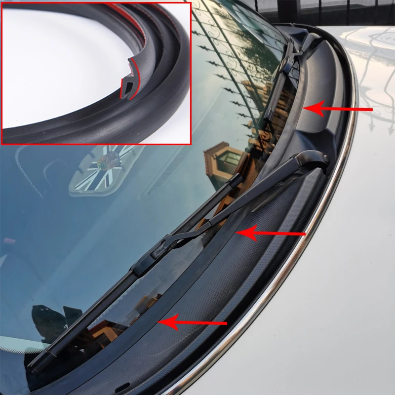 

1.7M Universal Car Front Wiper Low Edge Panel Sealing Strip Front Windshield Sealing Strips Sticker Auto External Accessories