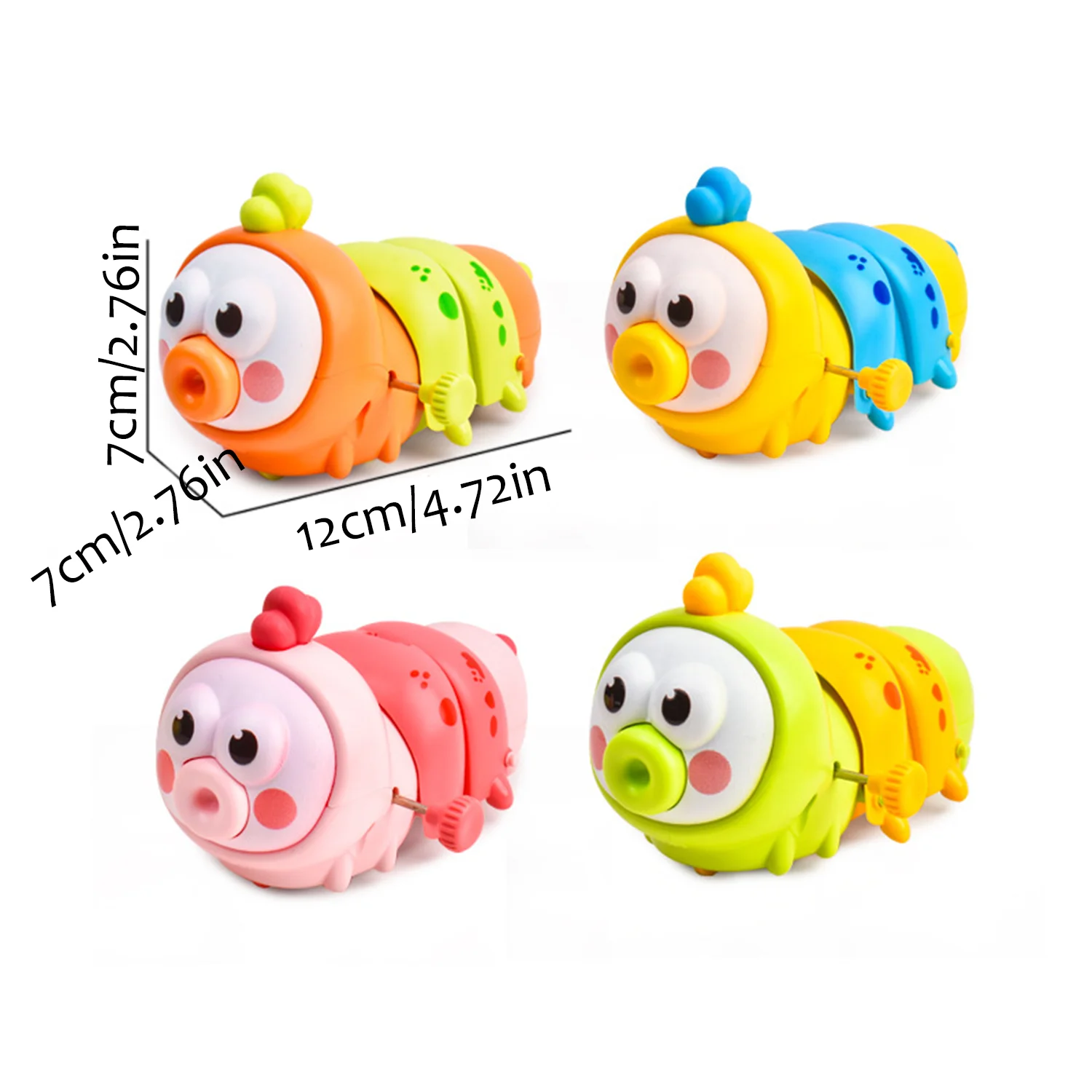 Chain up colored caterpillar children\'s toys, clockwork cartoon cute parent-child interactive toys