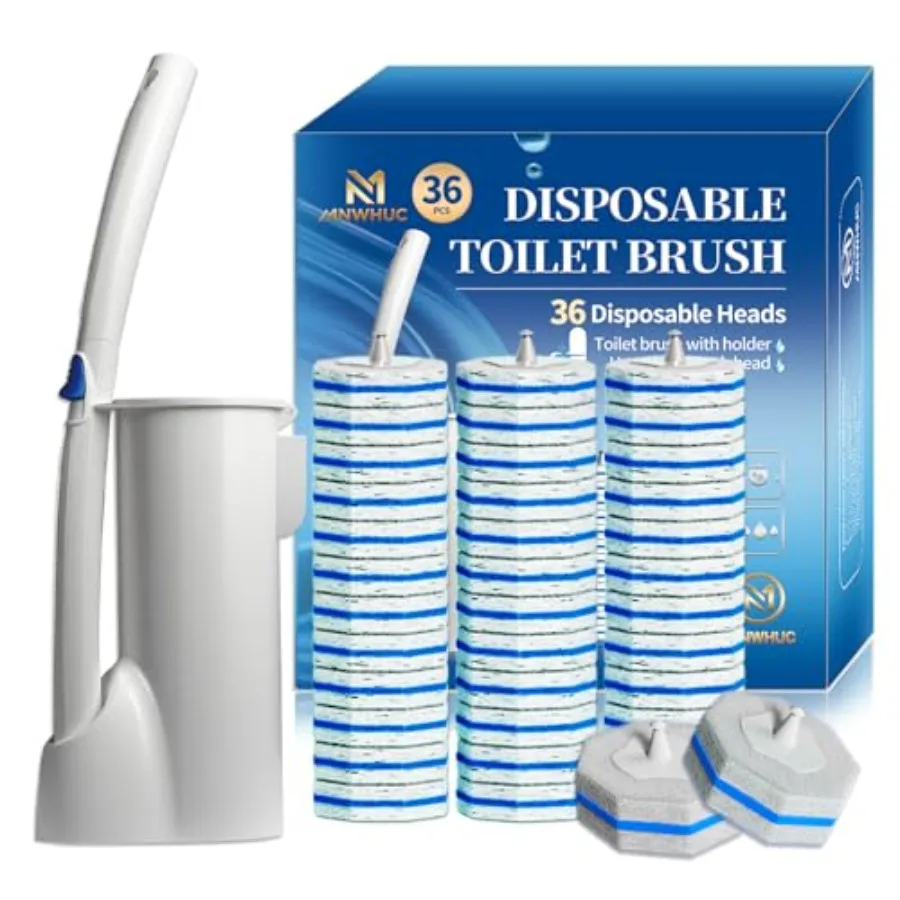 

Disposable Toilet Brush, Toilet Bowl Cleaner, Wall Mounted Toilet Bowl Brush with 36 Refills for Deep Toilet Cleaning, Toilet B