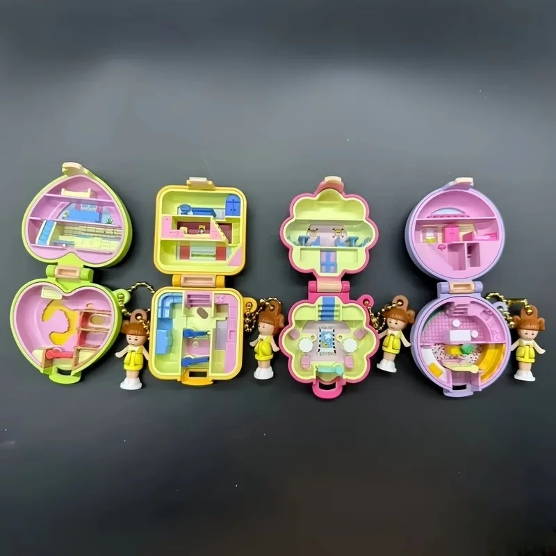 

BANDAI Original In Stock Polly Pocket Macaron Treasure Box Series Second Edition Gashapon Pendant Mini Keychain Girl Toys Gifts